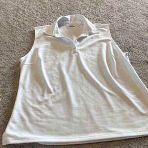 Lady Hagen Sleeveless White Muscle Tee